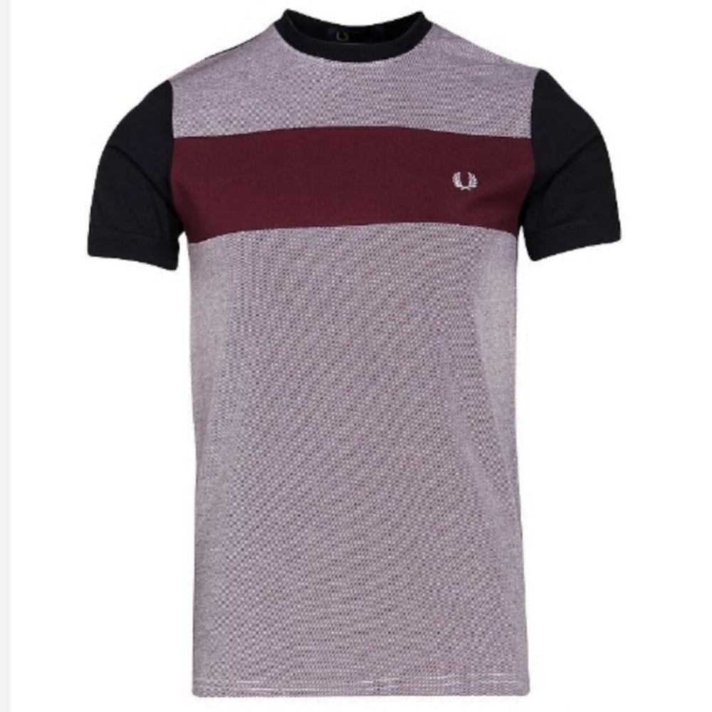 Fred Perry M9519 Colour Block Panel T-Shirt L Colour Block tee